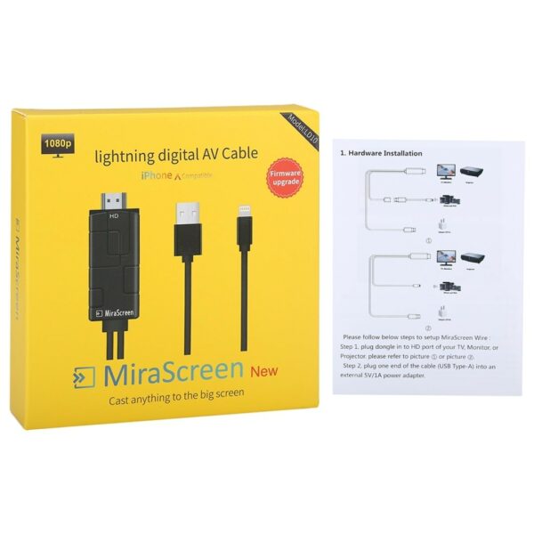 HDMI USB Lightning Smart Konverter 1080P HDTV AV Kabel 1,8m – Bild 4