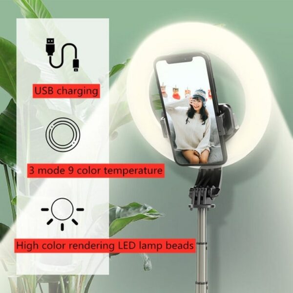 Ringlicht LED/Selfiestick Bluetooth - 13 cm – Bild 3