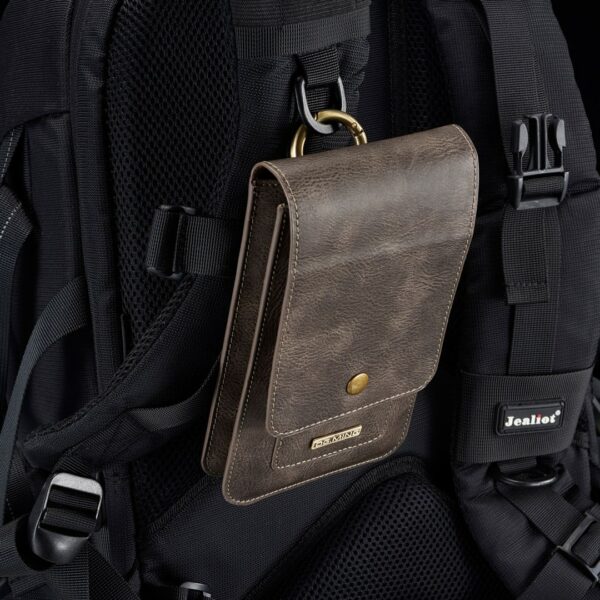 Universal Leder Handytasche Grau – Bild 5