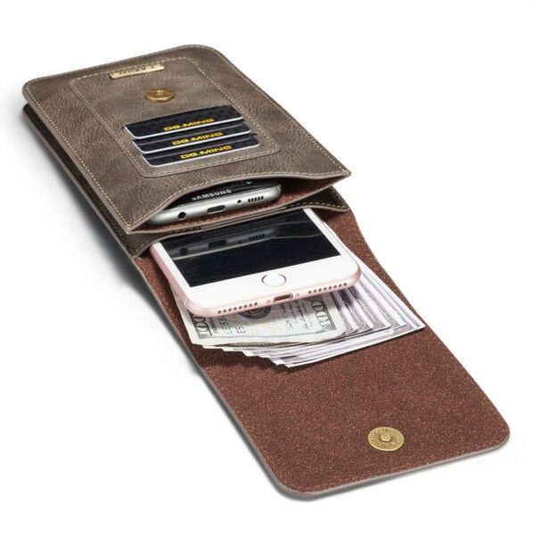 Universal Leder Handytasche Grau – Bild 2