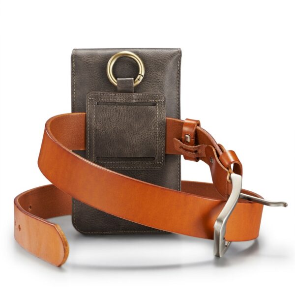 Universal Leder Handytasche Grau – Bild 4