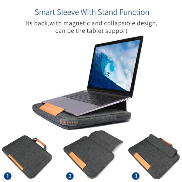 Laptop Tasche Grau 13,3 Zoll 15,4 Zoll – Bild 3