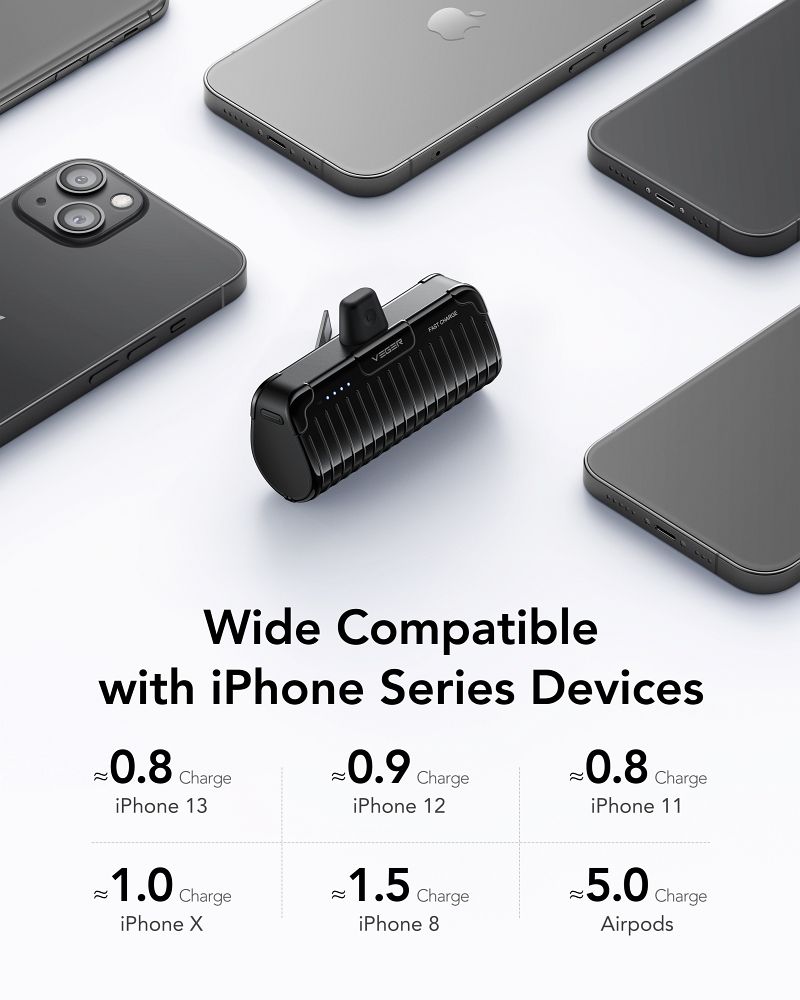 VEGER Powerbank 5000mAh 20W mit integriertem Lightning Plug – Bild 4