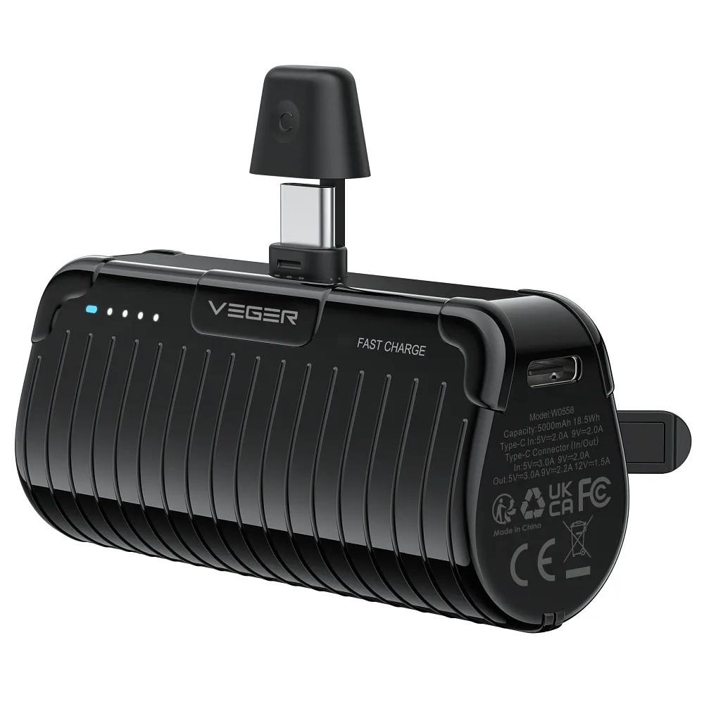 VEGER Powerbank 5000mAh 20W mit integriertem Lightning Plug – Bild 2