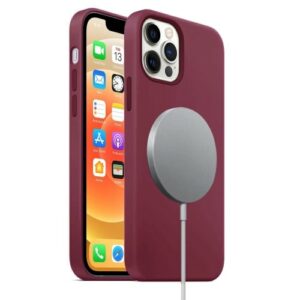 iPhone Magnetic Liquid Silicone Full Cover Magsafe Case with Charging Rot