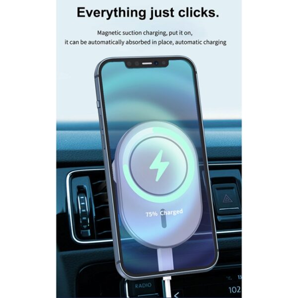 WiWU iPhone Magsafe Kfz Halterung 15W  Qi Magnetic Wireless Charger – Bild 4