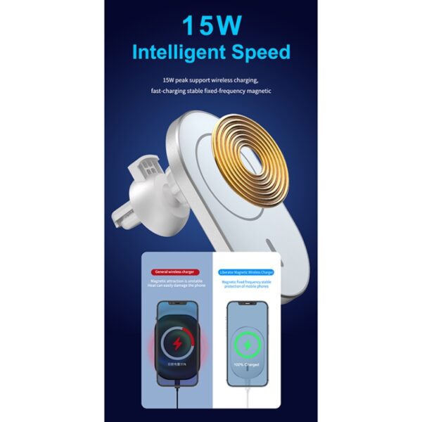 WiWU iPhone Magsafe Kfz Halterung 15W  Qi Magnetic Wireless Charger – Bild 6