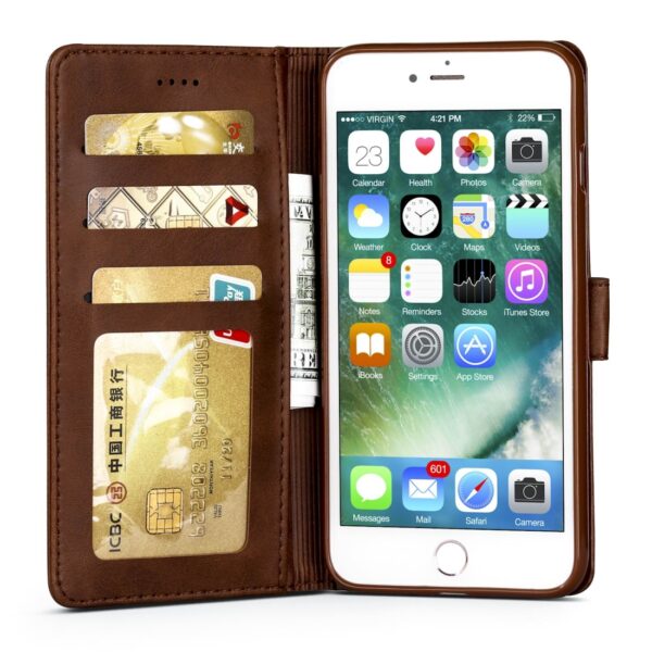 LC.IMEEKE iPhone - Klappetui Leder Braun – Bild 5