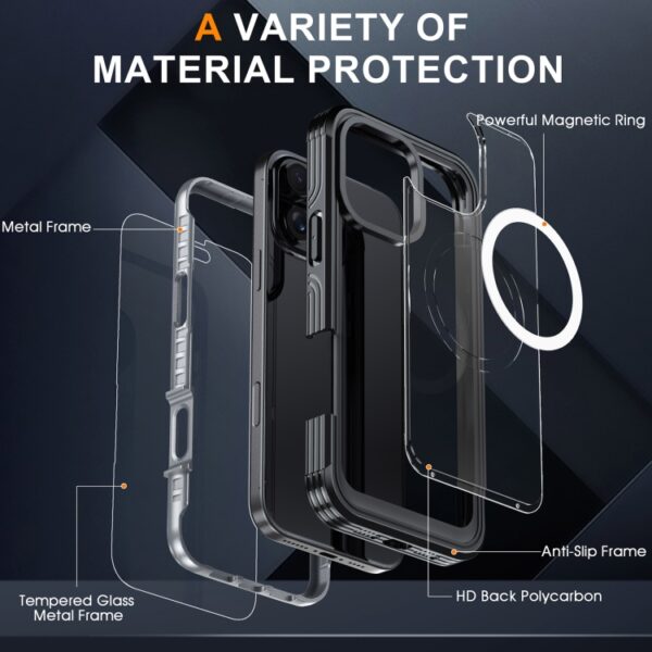 for iPhone 16 Pro Max Outdoor PC + TPU 360° Magsafe Schutzhülle Case – Bild 3