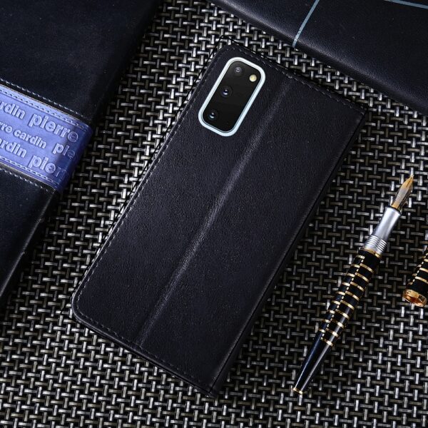 Non-Magnetic Retro Samsung - Klappetui Leder Schwarz – Bild 3