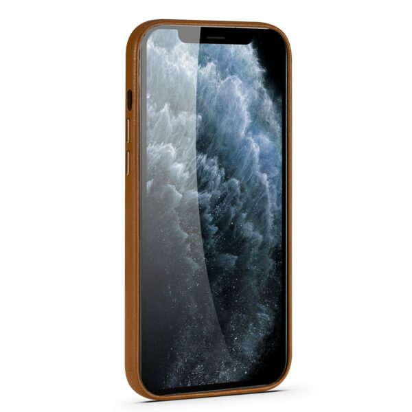 Lambskin - iPhone Full Coverage Leather + Metal Protective Case Braun – Bild 3