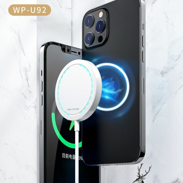 WK WP-U92 iPhone 15W  Magnetic Wireless Charger with Indicator LED – Bild 6