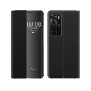Huawei P40 Klappetui Seiten Fenster Display Schwarz