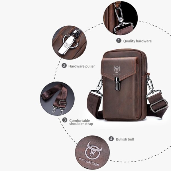 Universal Handytasche BULL CAPTAIN Leder Braun – Bild 5