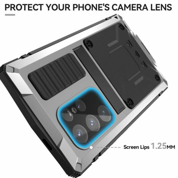 Für Samsung Galaxy S24 Ultra - R-Just Metall Schutzhülle Protective Case mit Glas – Bild 2