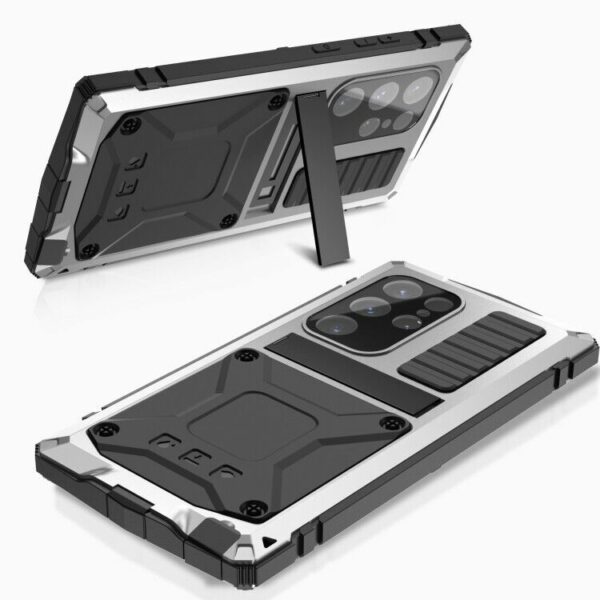 Für Samsung Galaxy S24 Ultra - R-Just Metall Schutzhülle Protective Case mit Glas – Bild 3