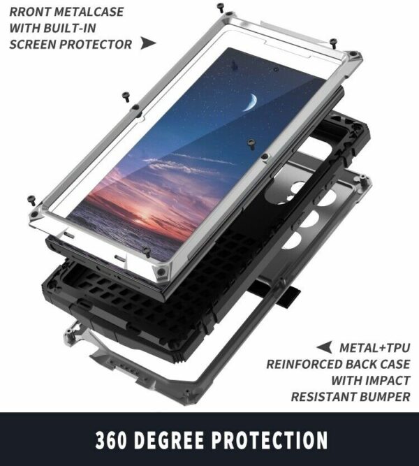 Für Samsung Galaxy S24 Ultra - R-Just Metall Schutzhülle Protective Case mit Glas – Bild 4