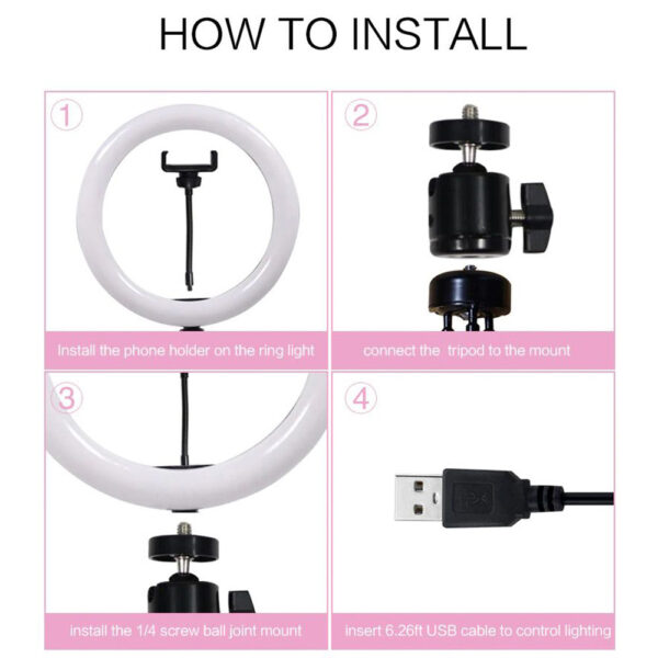 LED Ringleuchte Ringlicht 26 cm USB – Bild 6