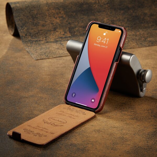 Fierre Shann iPhone - Klappetui Leder Braun – Bild 5