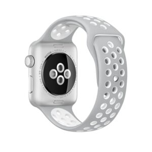Apple Watch Series 6 & SE & 5 & 4 40mm / 3 & 2 & 1 38mm Silicone Sport Armband Grau/Weiß