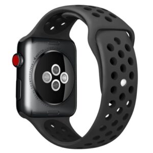 Apple Watch Series 6 & SE & 5 & 4 40mm / 3 & 2 & 1 38mm Silicone Sport Armband Schwarz