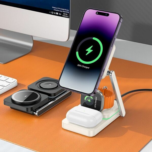 3in1 MagSafe 15W Ladestation Für Apple Watch, Air Pods, iPhone 12-15 Pro Max – Bild 2