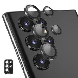 Für Samsung Galaxy S23 Ultra 5G Rear Lens Aluminium Kamera Schutz Glas Schwarz