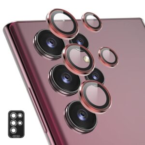 Für Samsung Galaxy S23 Ultra 5G Rear Lens Aluminium Kamera Schutz Glas Rot