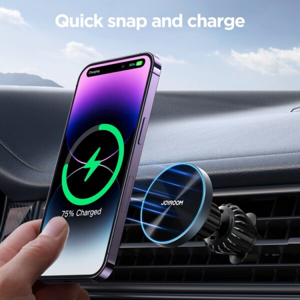 Joyroom Magsafe Auto Kfz Ladegerät Autohalterung 15W Magnetik Wireless Charge – Bild 3