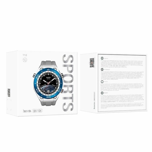 Smartwatch Hoco Y16 Smart Sport Watch (Call Funktion) iOS devices and Android Silber/Blau – Bild 4