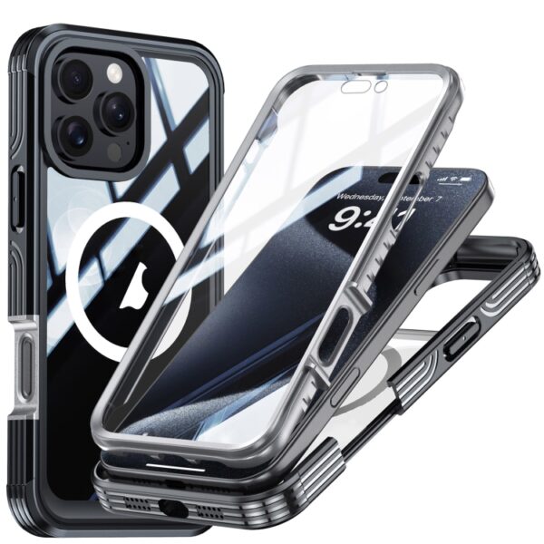 for iPhone 16 Pro Max Outdoor PC + TPU 360° Magsafe Schutzhülle Case