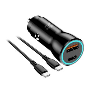 30W Kfz Autoladegerät (PD, QC 3.0, AFC, PPS) USB C Anschluss und 60W USB C-C Kabel