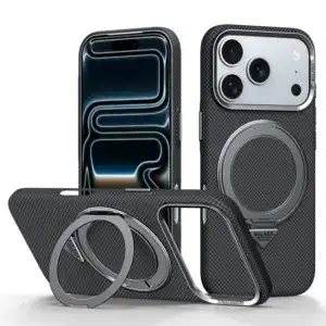 Für iPhone 17/18 Pro/Max Magnetisch Metall Rotationshalter Kevlar Magsafe Schutzhülle